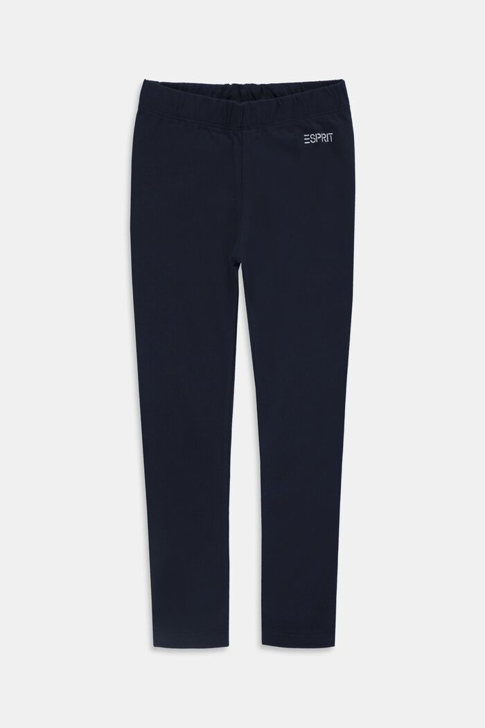Stretch cotton leggings, NAVY, detail image number 0