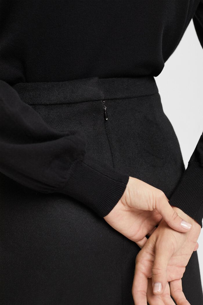 Wool blend mini skirt, BLACK, detail image number 0