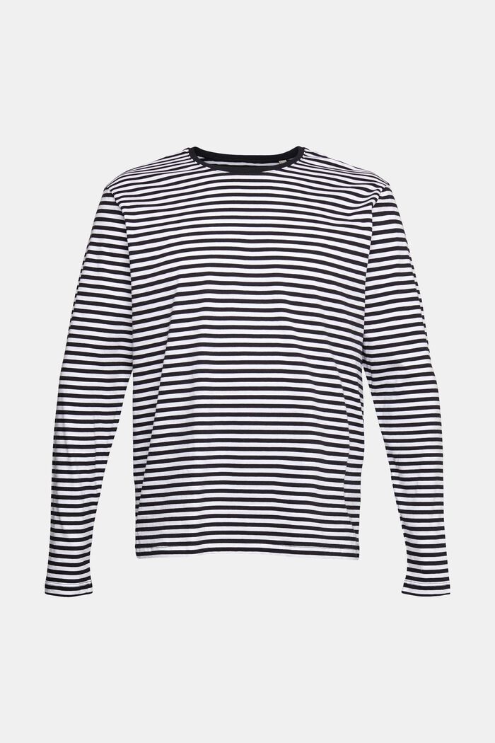 Long sleeve top with a striped pattern, BLACK, overview