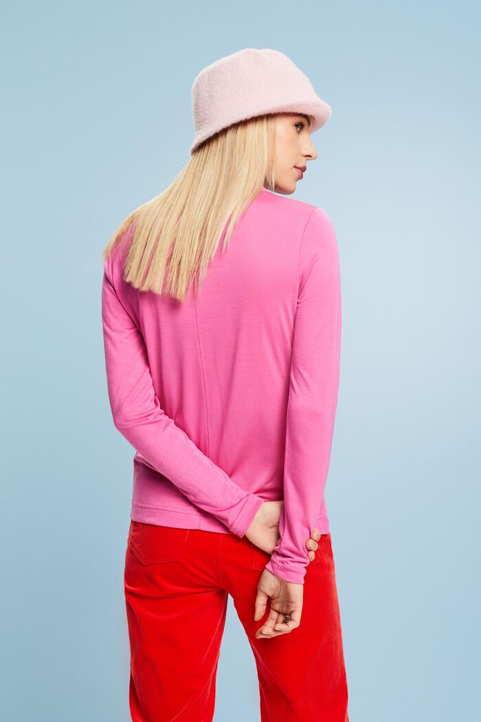 Jersey Longsleeve Top, PINK FUCHSIA, detail image number 2