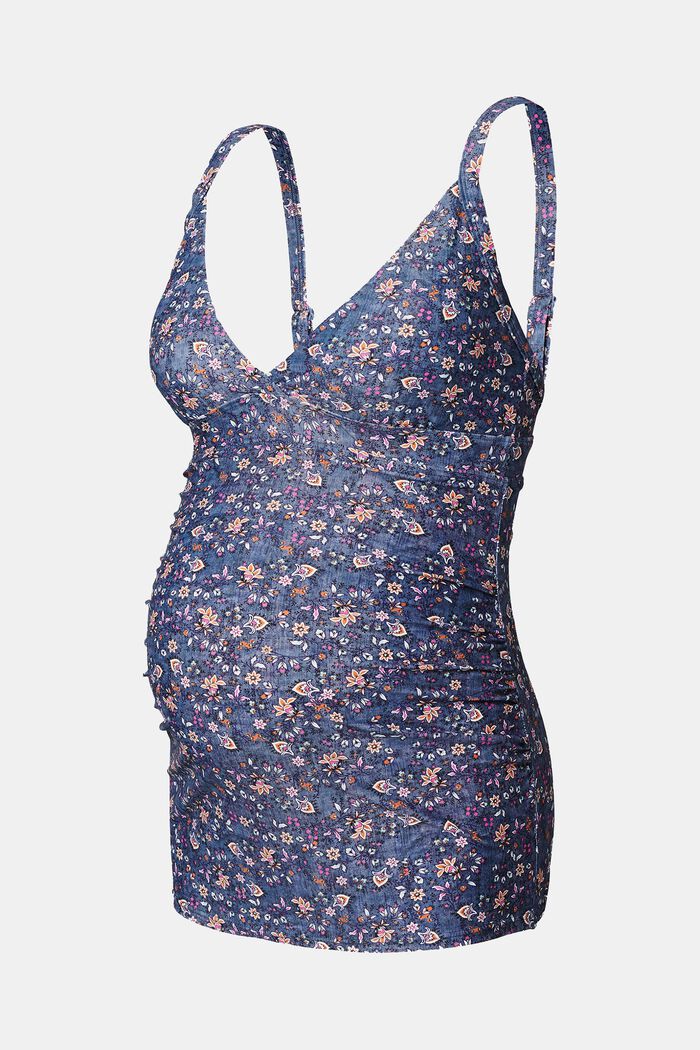 Tankini top with padded cups and a print, NIGHT SKY BLUE, detail image number 0