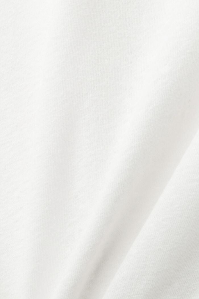 Linen blend V-neck t-shirt, OFF WHITE, detail image number 5