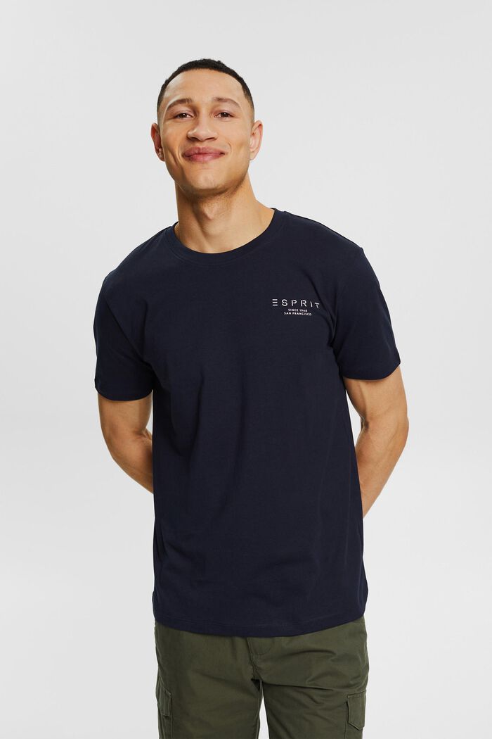 Jersey T-shirt with a logo print, NAVY, detail image number 0