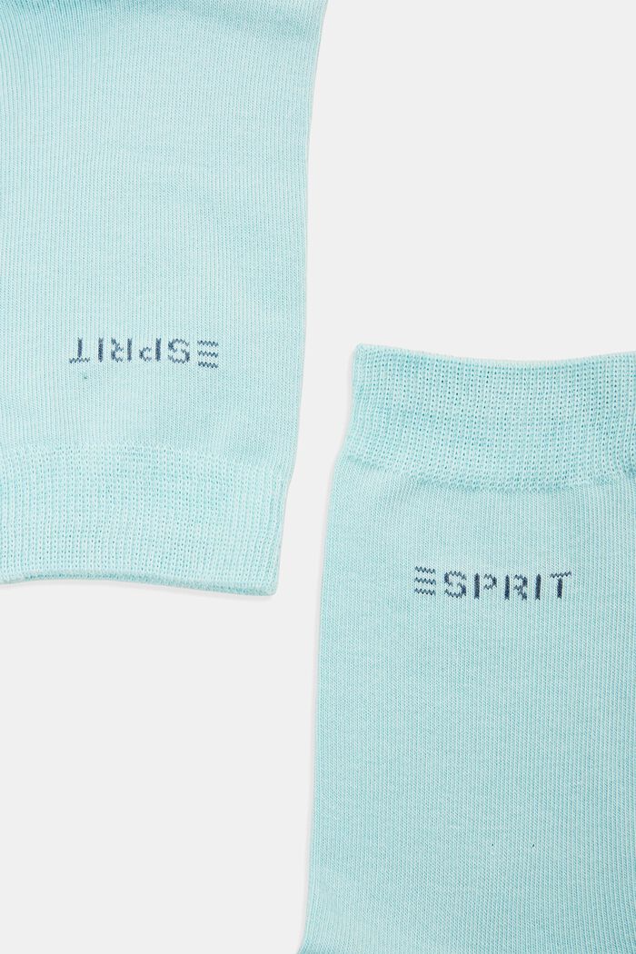2-pack of socks with knitted logo, organic cotton, CLEARWATER, detail image number 1