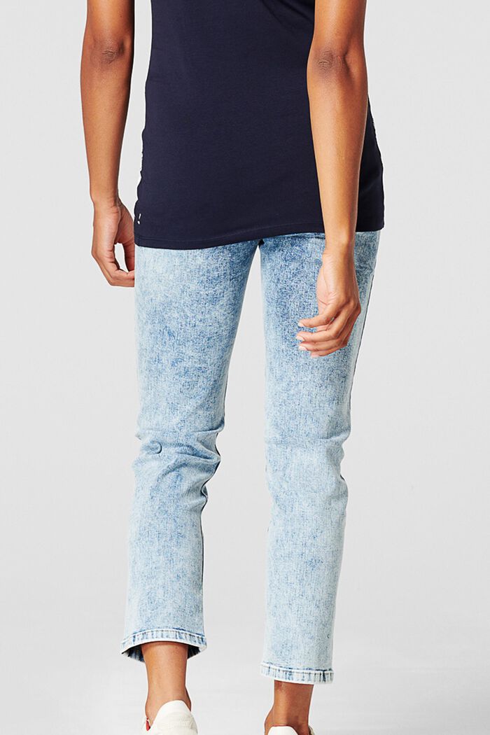 Cropped jeans with over-bump waistband, LIGHT WASHED, detail image number 1