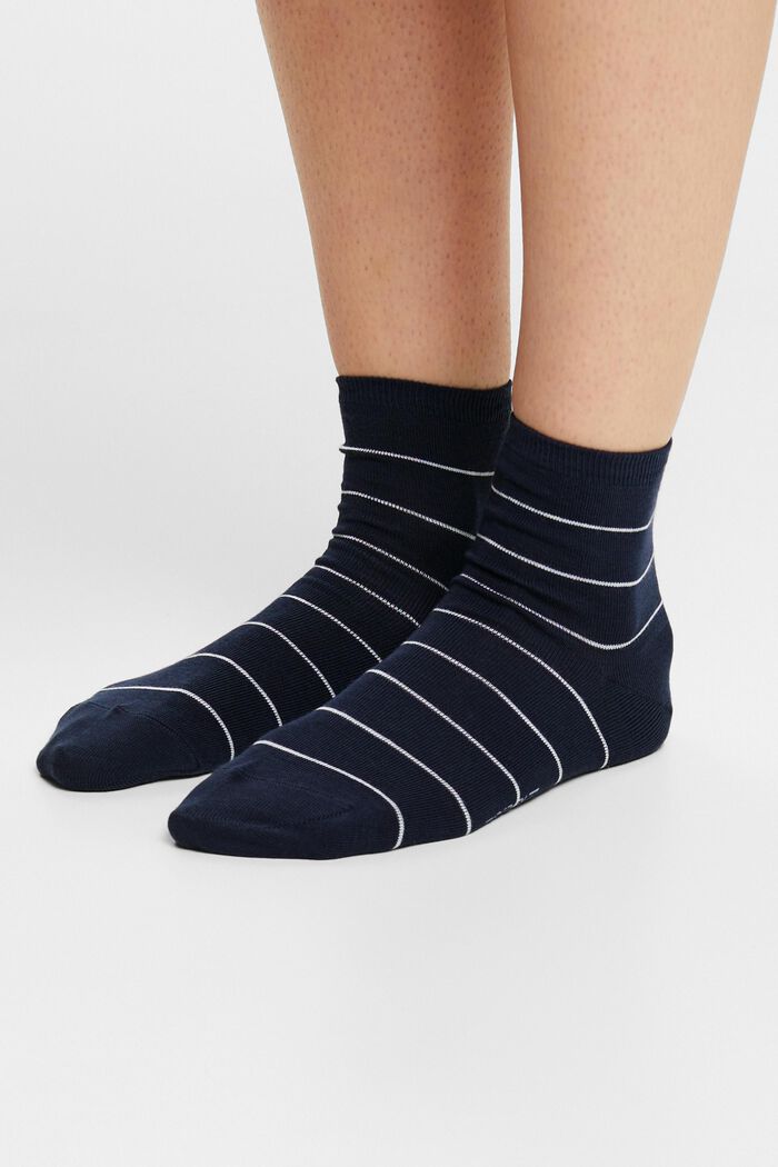 2-Pack Striped Chunky Knit Socks, NAVY/BLUE, detail image number 1