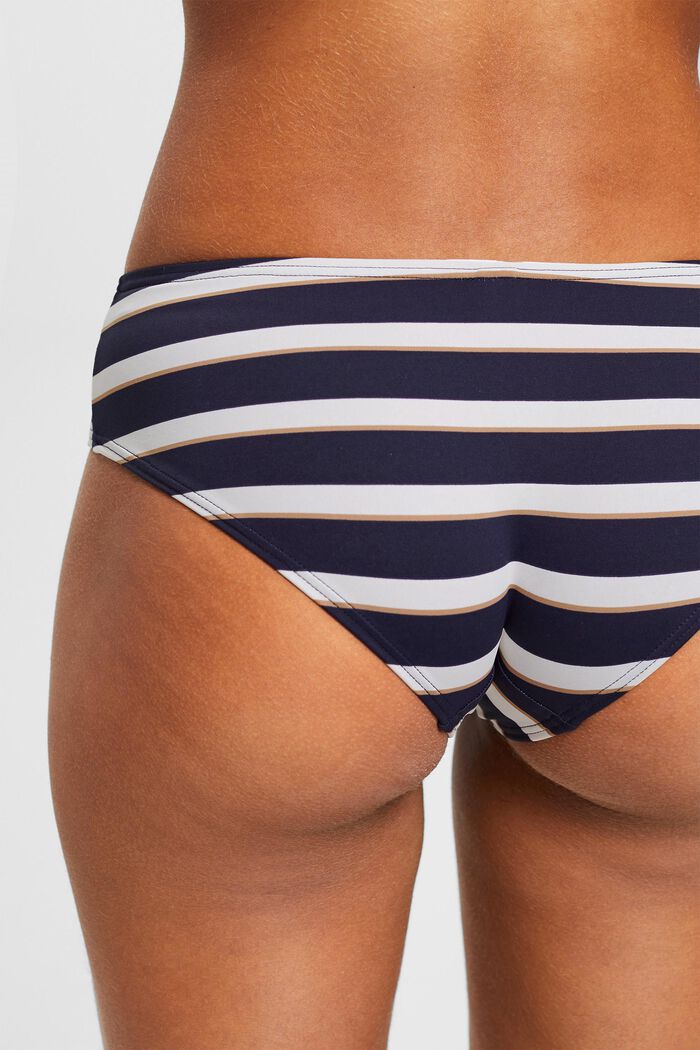 Striped hipster bikini bottoms, NAVY, detail image number 3