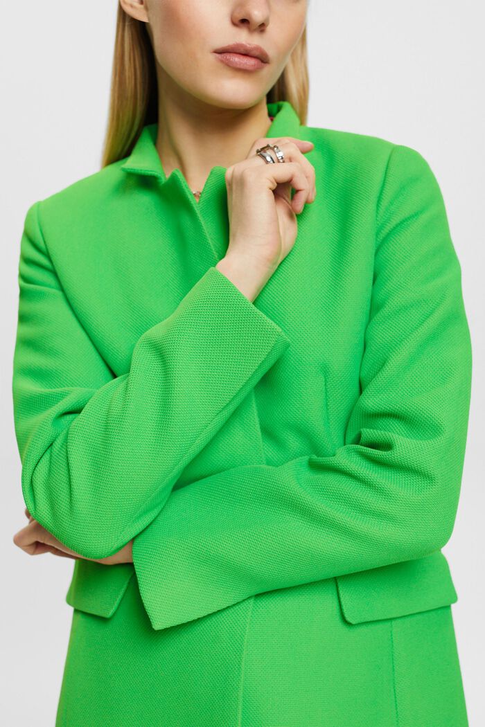 Inverted lapel collar coat, GREEN, detail image number 2