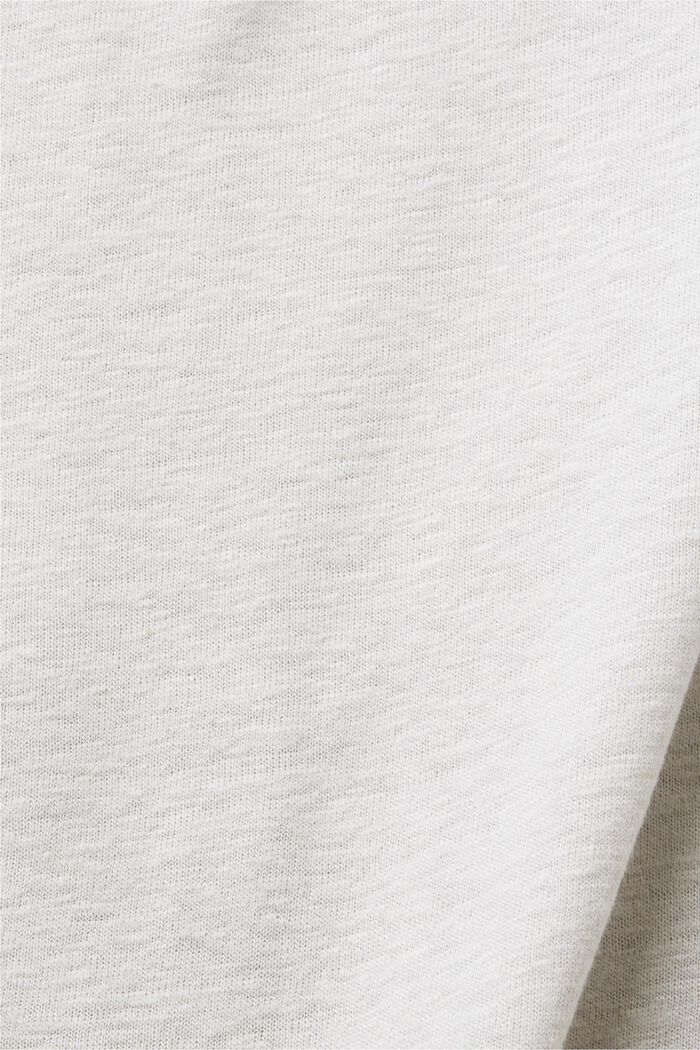 Viscose & linen blend t-shirt with print on chest, PASTEL GREY, detail image number 5