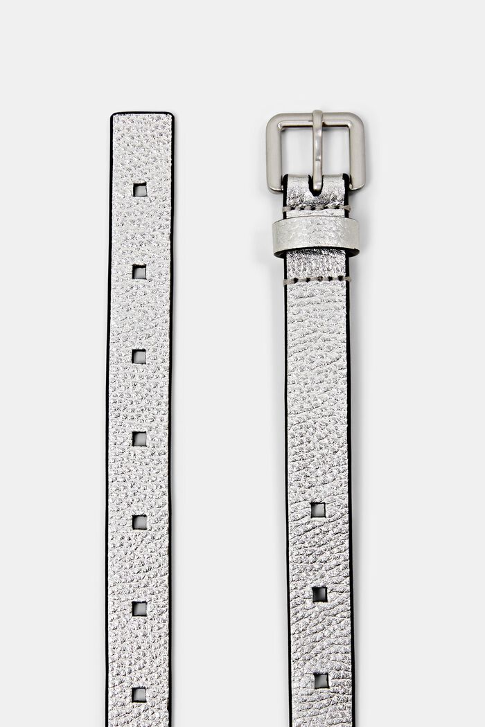Leather Belt, SILVER, detail image number 1