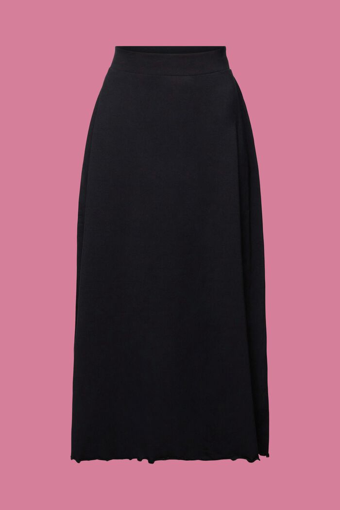 Jersey midi skirt, sustainable cotton, BLACK, detail image number 7