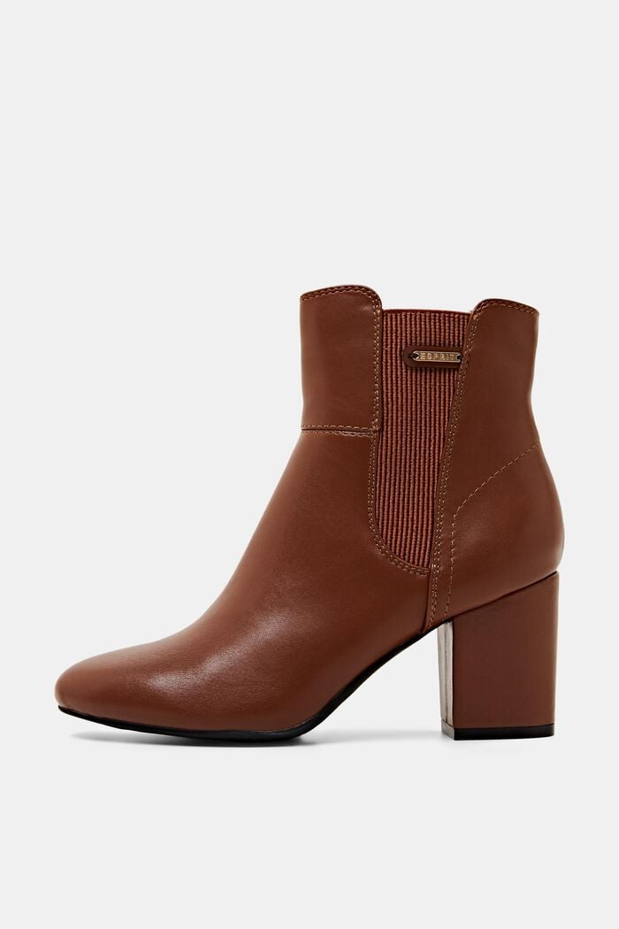 Faux leather block heel boots