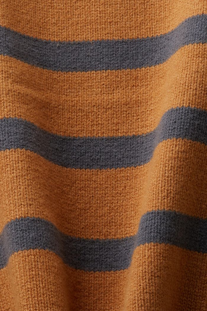Striped Mockneck Sweater Vest, CARAMEL, detail image number 5