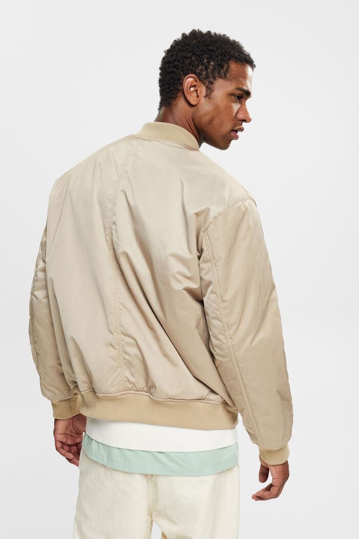 Made of recycled material: bomber jacket with large pockets, PALE KHAKI, detail image number 3