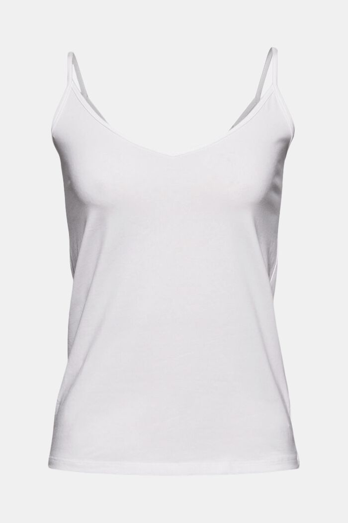 Stretch top made of organic cotton, WHITE, detail image number 0