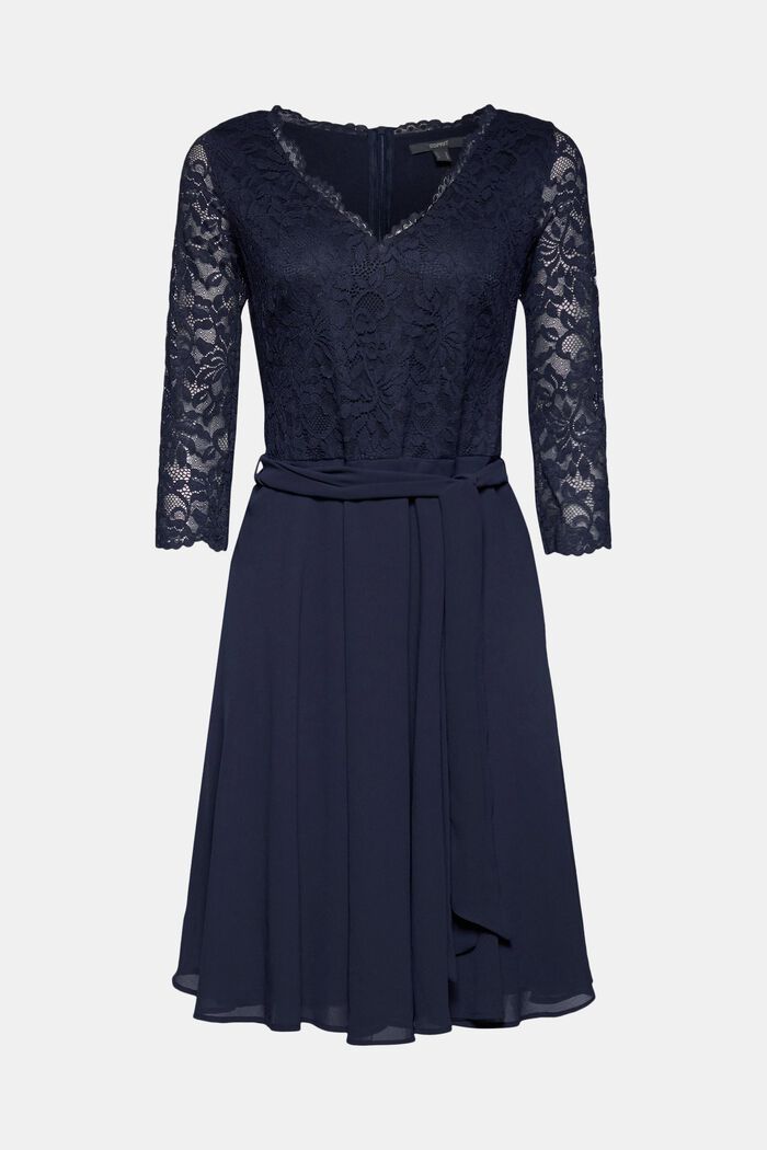 Recycled: chiffon dress with lace
