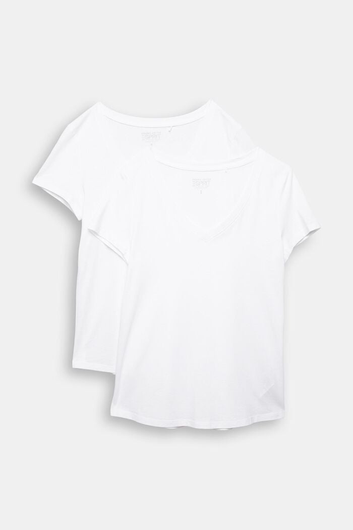 Double pack of T-shirts made of blended organic cotton, WHITE, detail image number 9