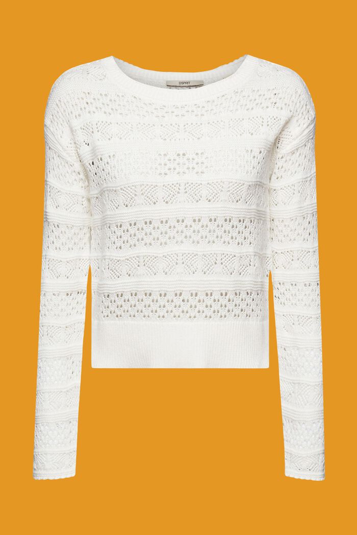 Structured sustainable cotton jumper, OFF WHITE, detail image number 6