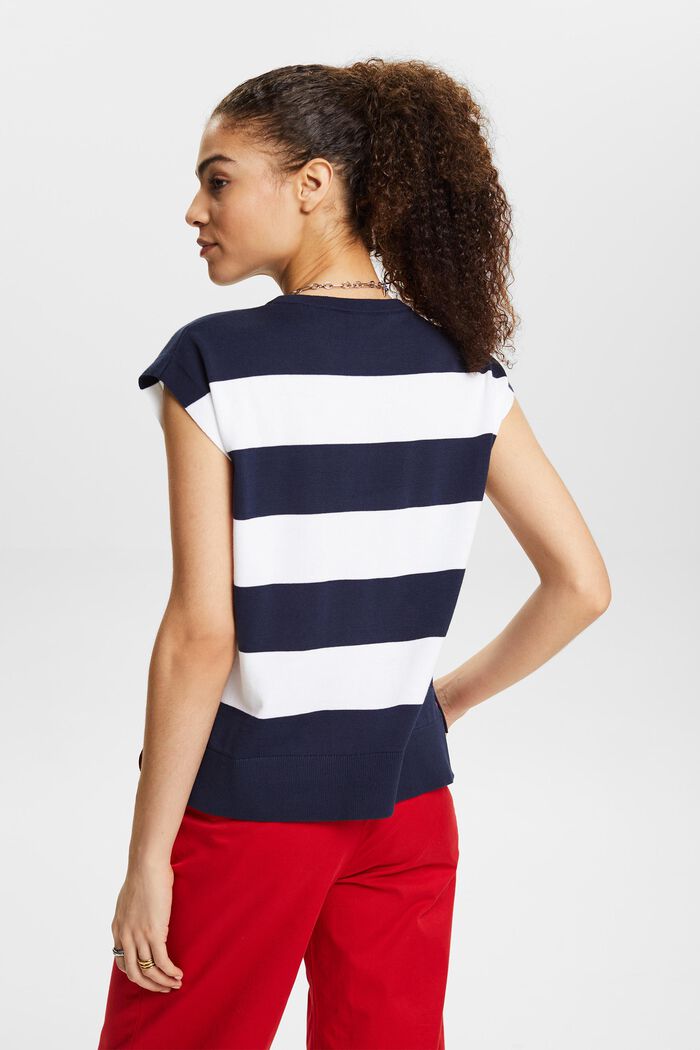 Striped Sleeveless Sweater, NAVY, detail image number 2