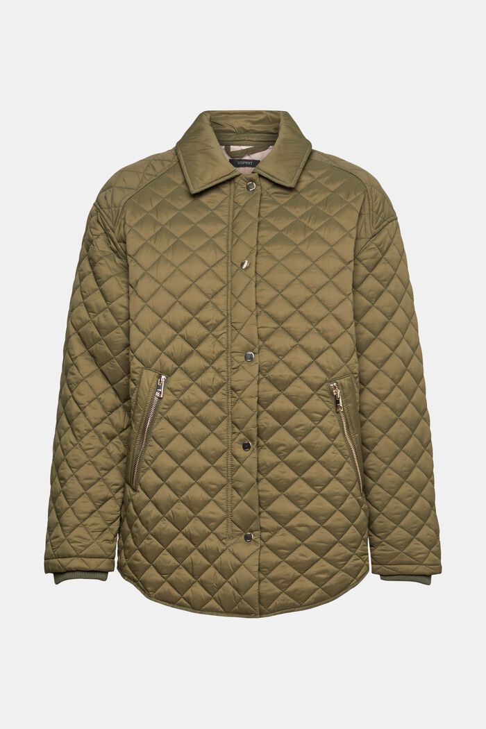 Quilted jacket with turn-down collar