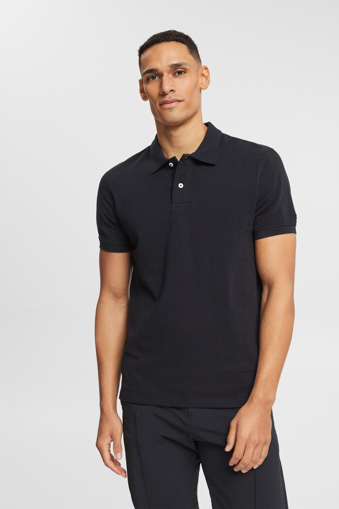 Slim fit polo shirt, BLACK, detail image number 0
