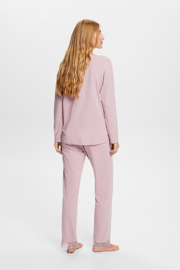 Laced Jersey Pyjama Set, LIGHT PINK, detail image number 3