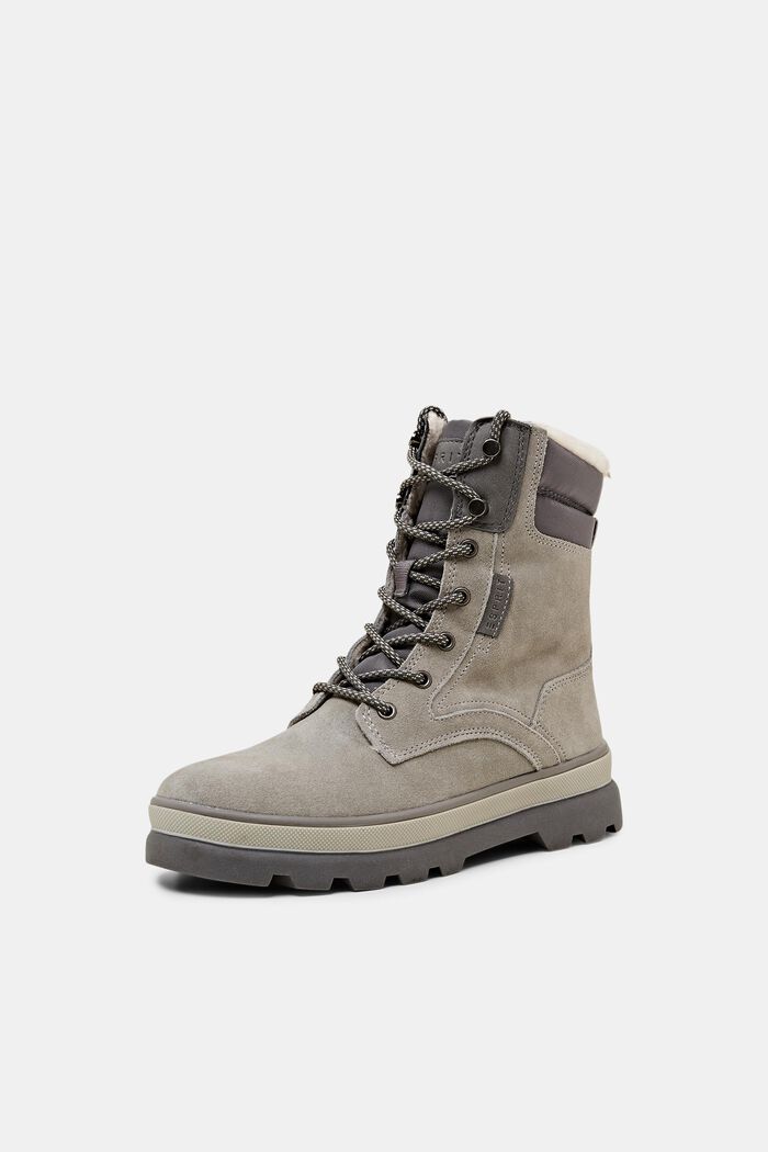 Suede Lace-Up Boots, GREY, detail image number 2