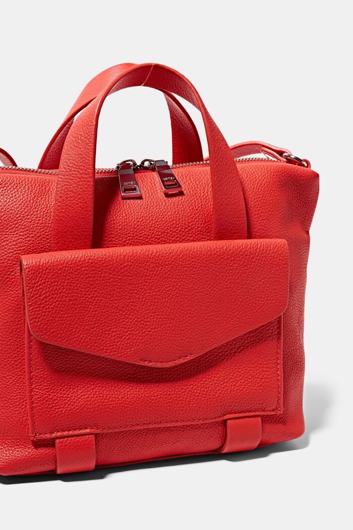 Leather shoulder bag, RED, detail image number 1