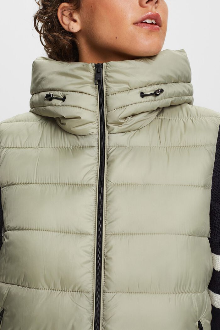 Quilted Puffer Vest, DUSTY GREEN, detail image number 2