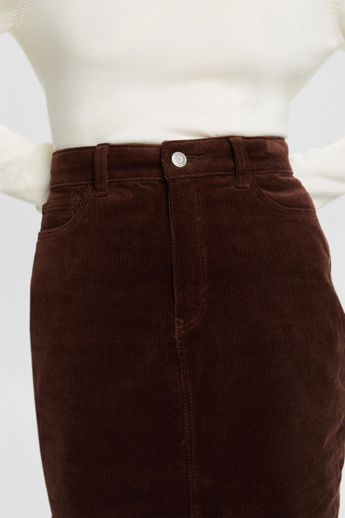 Corduroy Pencil Skirt, BROWN, detail image number 2