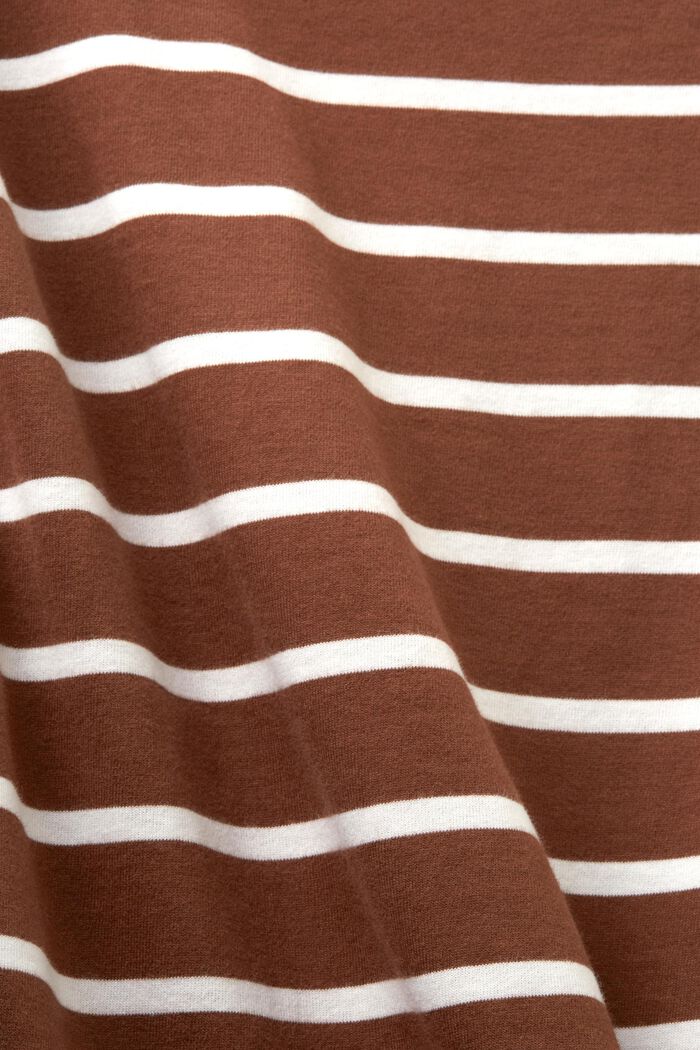 Striped Cotton Longsleeve Top, TOFFEE, detail image number 5