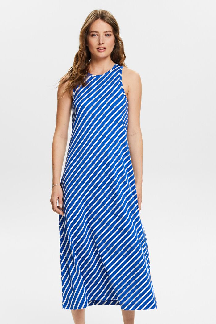 Sleeveless Striped Maxi Dress, BRIGHT BLUE, detail image number 0