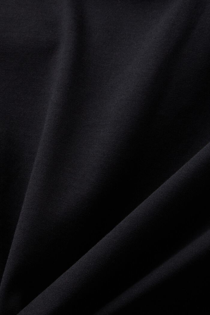 Pima Cotton Jersey Crewneck T-Shirt, BLACK, detail image number 4