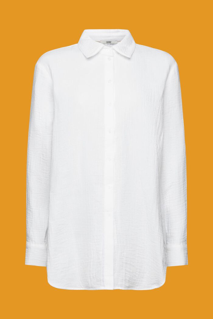Cotton Seersucker Shirt, WHITE, detail image number 5