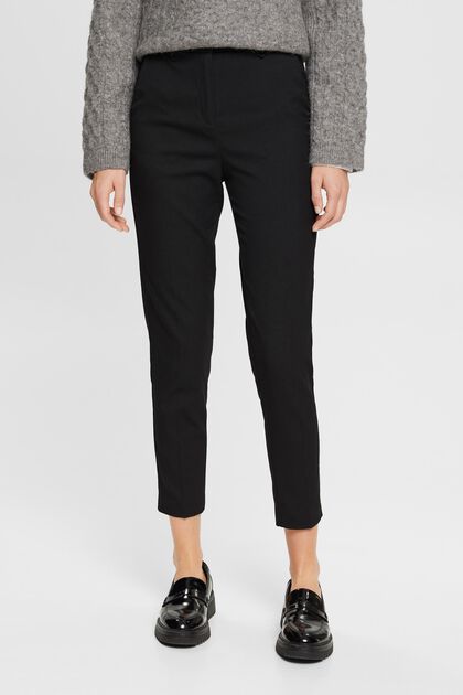 Mid-rise tapered leg trousers