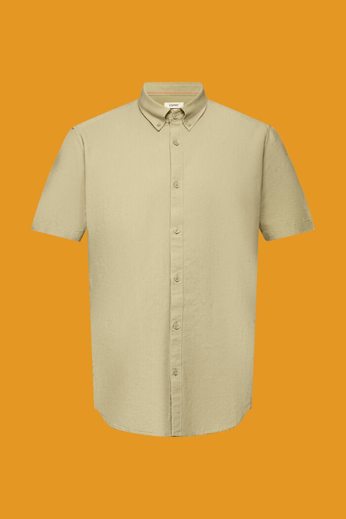 Cotton Button Down Shirt, LIGHT GREEN, detail image number 5