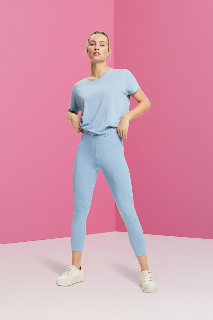 Recycled: Active leggings with E-DRY, PASTEL BLUE, detail image number 1