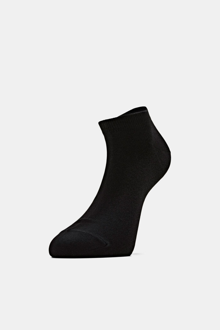 Double pack of trainer socks in an organic cotton blend, BLACK, detail image number 0