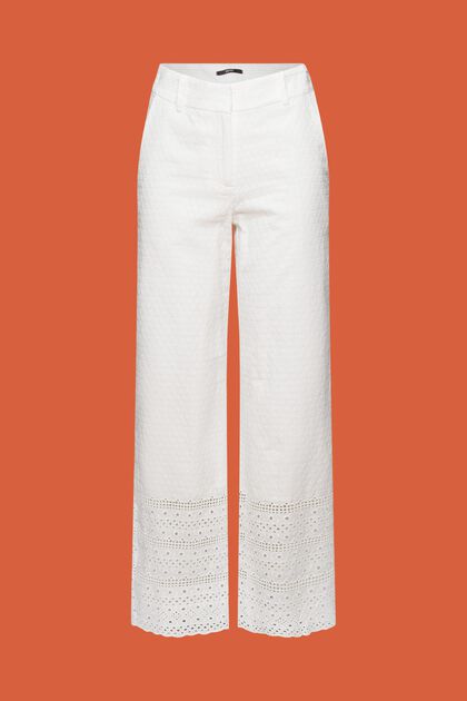 Embroidered trousers, 100% cotton