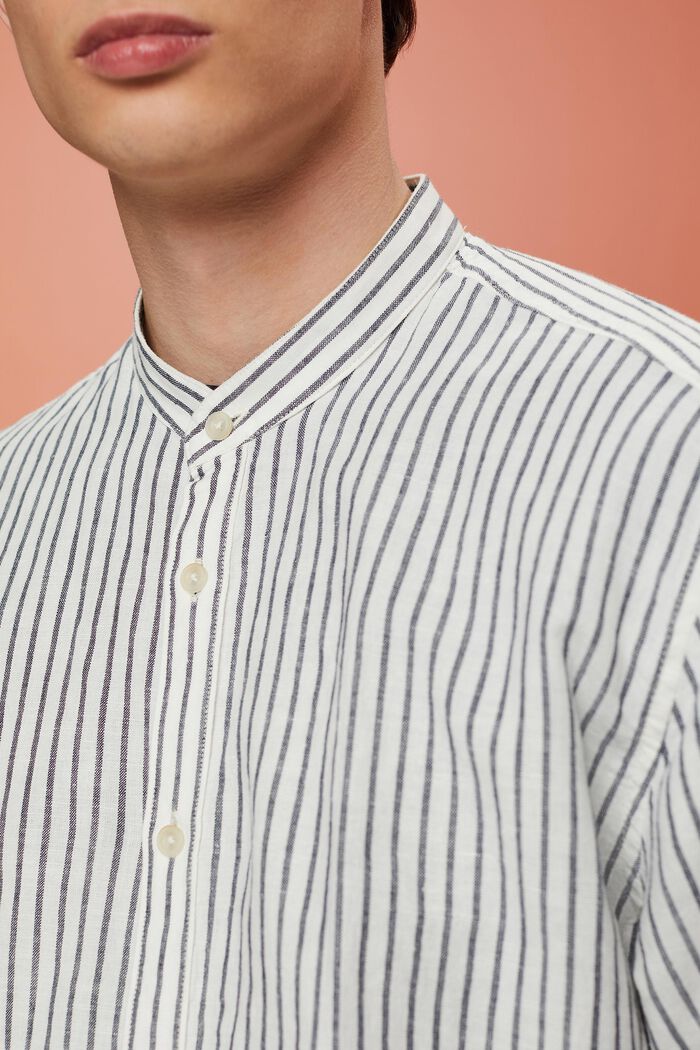 Striped shirt, linen blend, NAVY, detail image number 2