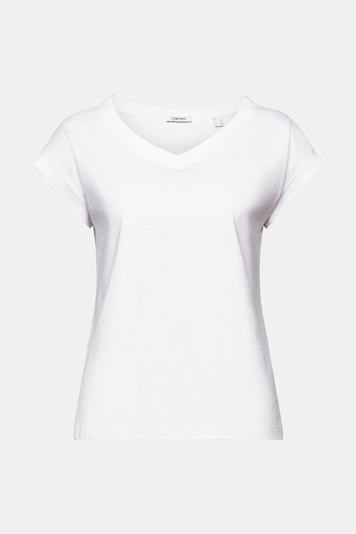 V-Neck T-Shirt, WHITE, detail image number 5