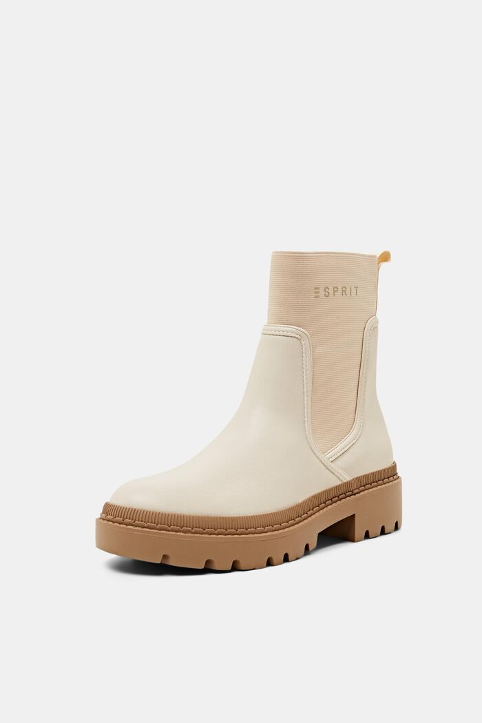 Vegan: faux leather chelsea boots, BEIGE, detail image number 2