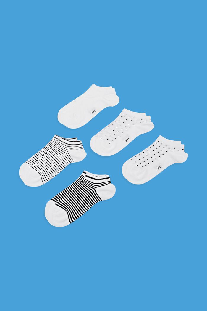 5-pack of trainer socks, organic cotton, OFF WHITE, detail image number 0