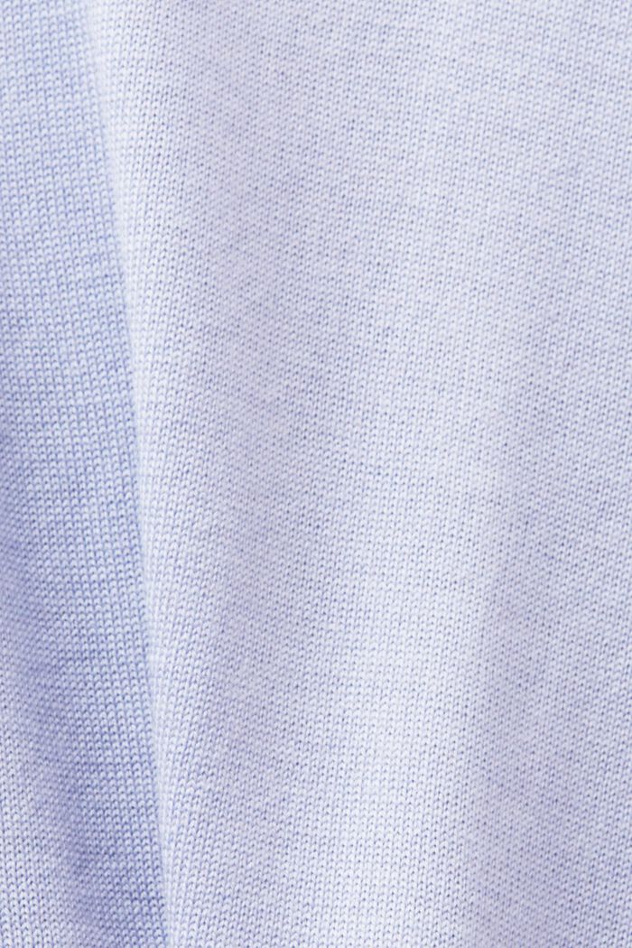 Wool Turtleneck Sweater, LIGHT BLUE LAVENDER, detail image number 6