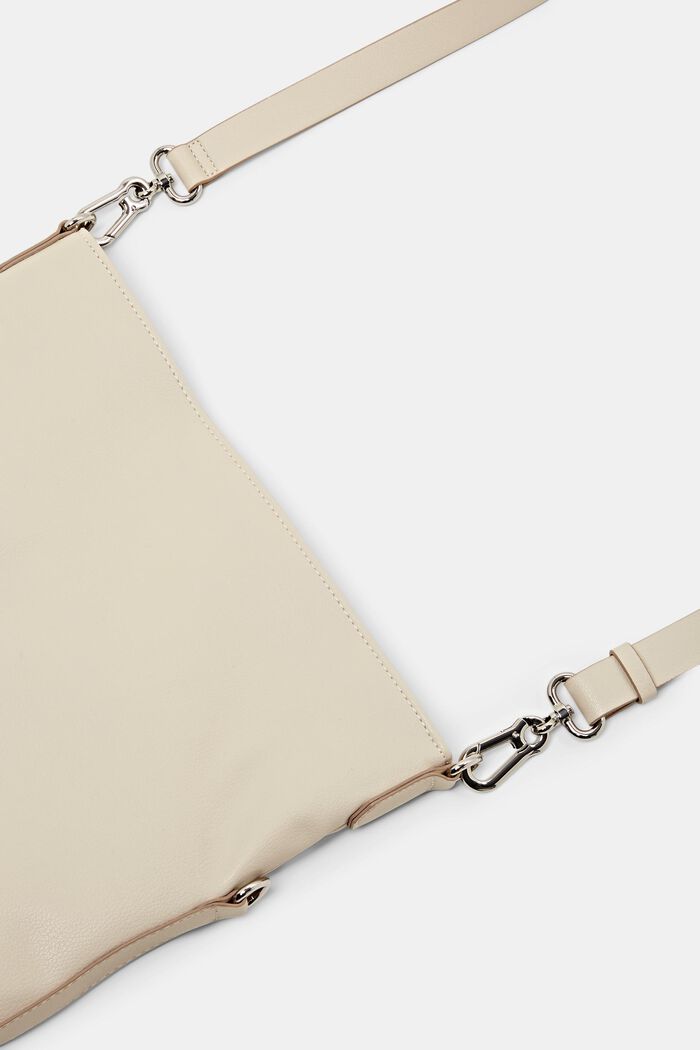 Flapover bag in faux leather, LIGHT BEIGE, detail image number 1