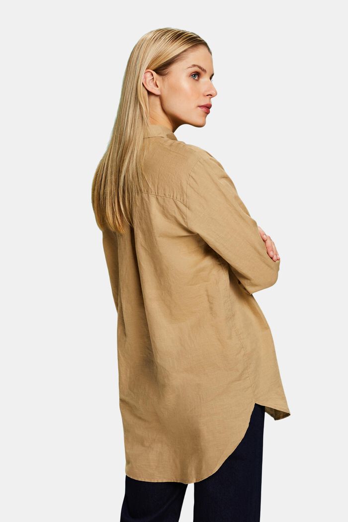 Linen-Cotton Shirt, BEIGE, detail image number 2