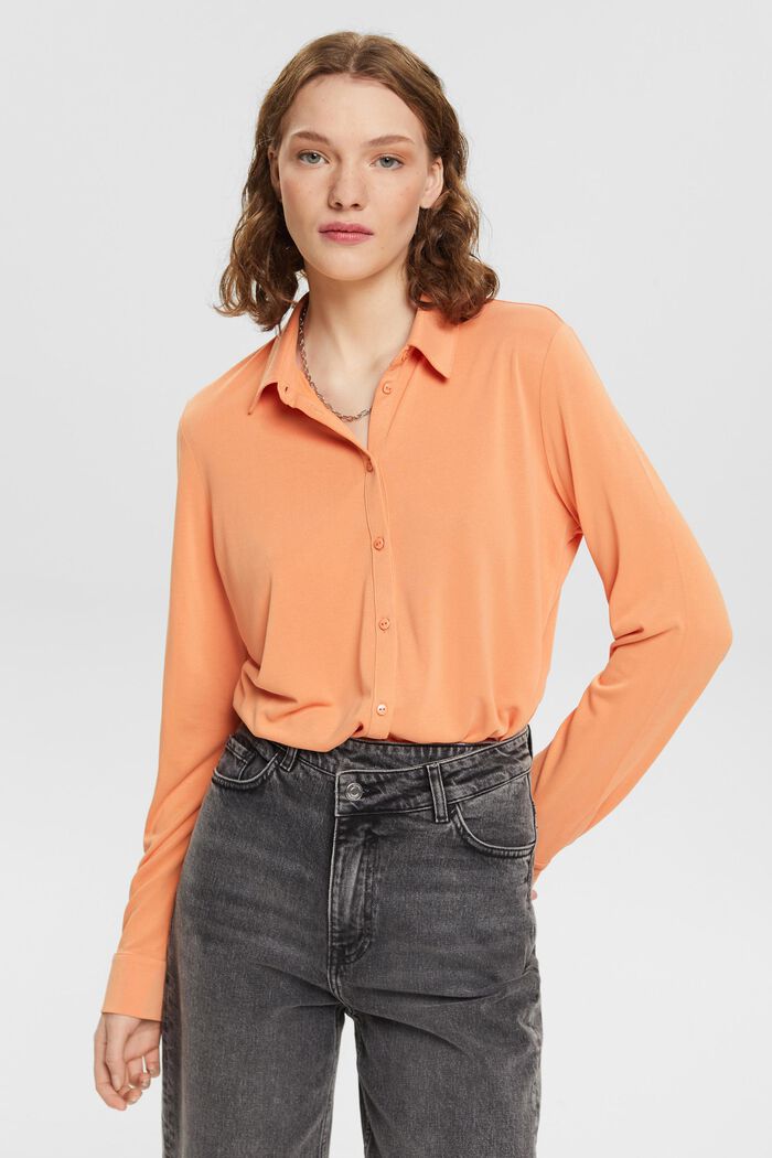 Blouse with buttons, GOLDEN ORANGE, detail image number 0
