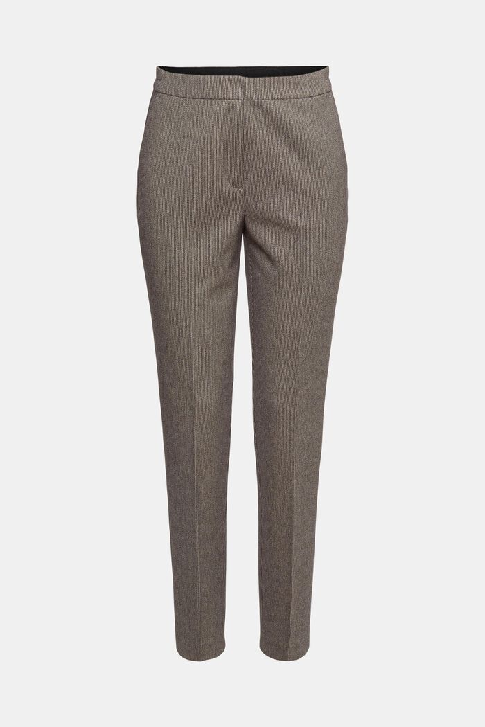 Trousers with a fine woven pattern