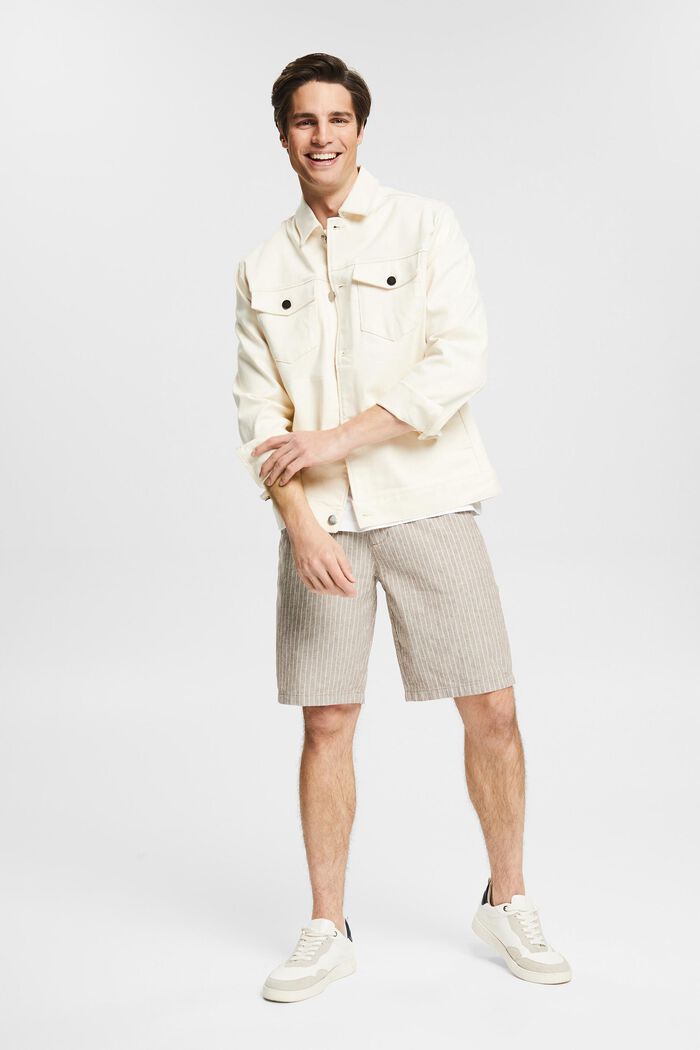 Linen blend: pinstripe shorts