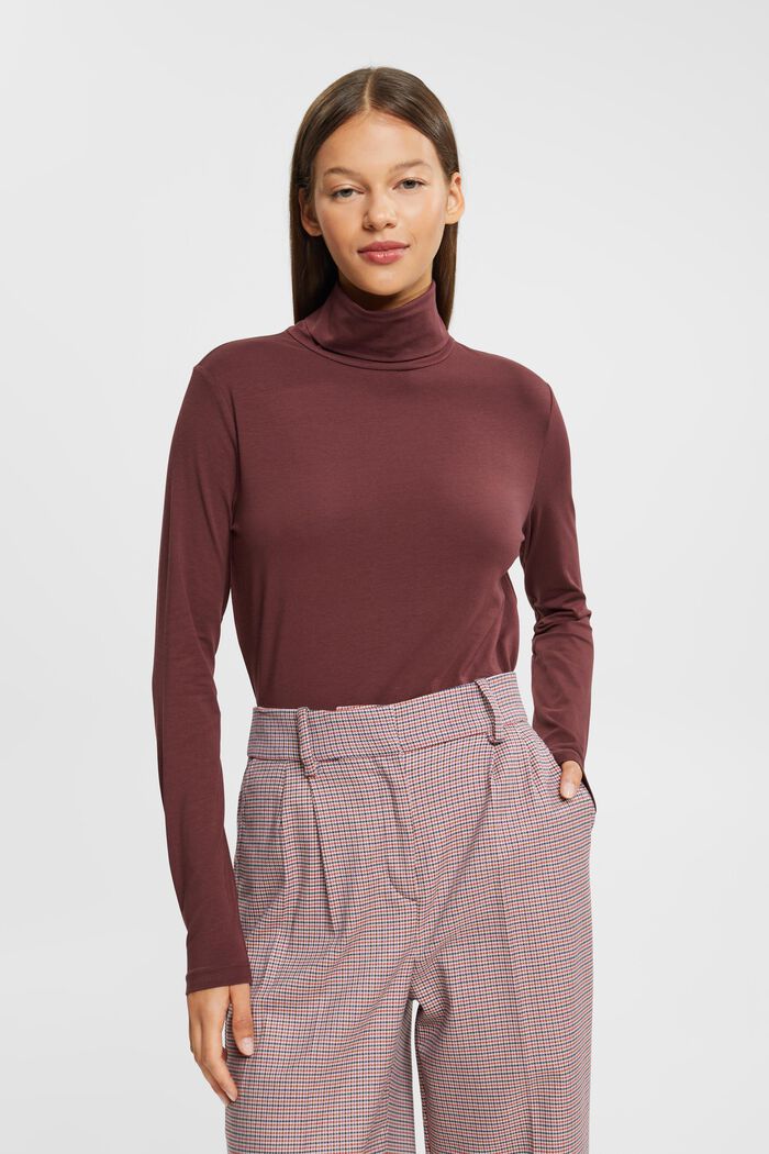 Roll neck long sleeve top
